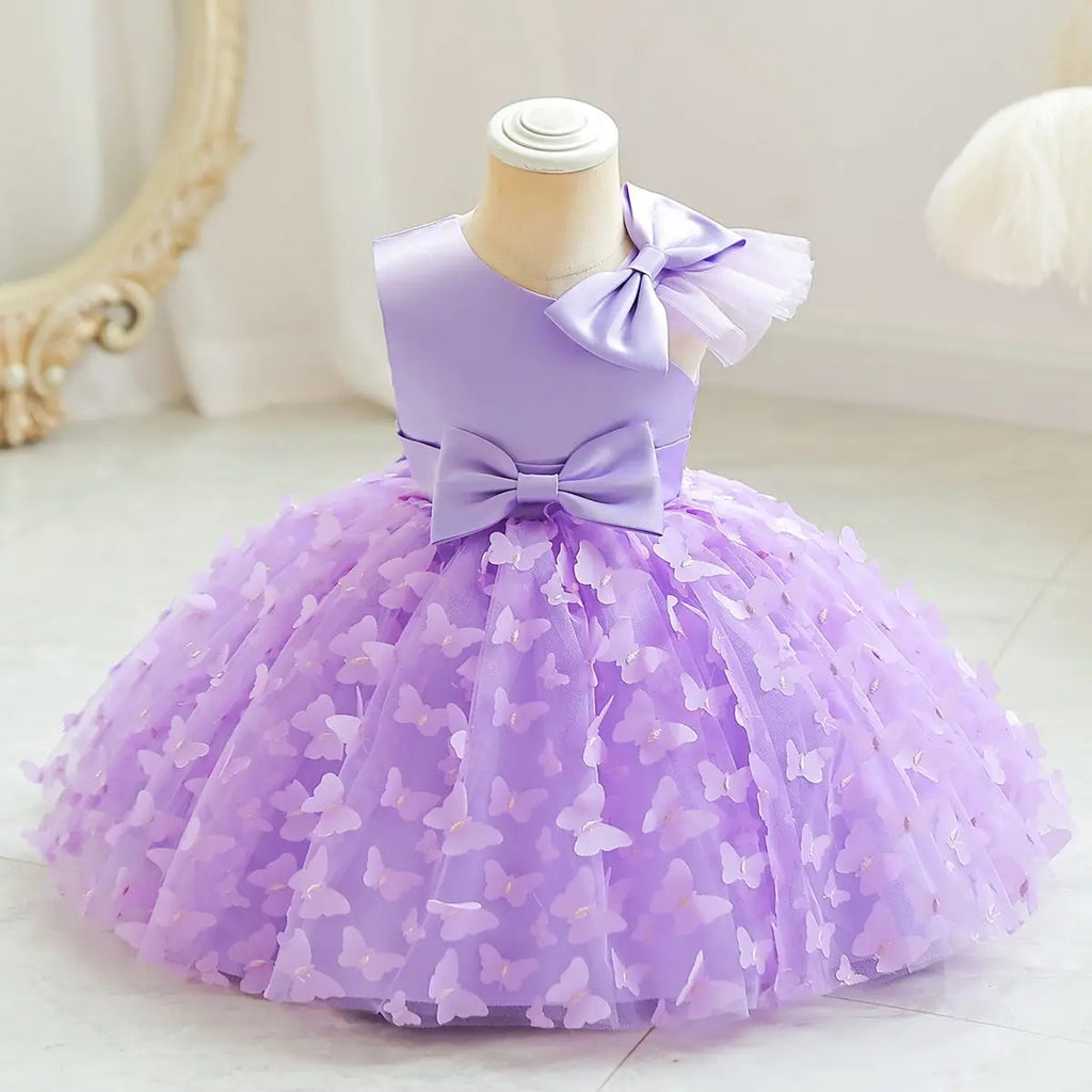 TPY0 Nouvelle Robe de Soirée Formelle en Satin avec Nœud Robe de Princesse Décontractée Printemps Filles d'Honneur Enfants Robes de Mariage