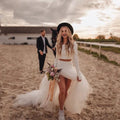 Long Sleeve Mermaid Wedding Dress | Tulle Bridal Gown | Custom & Plus Sizes