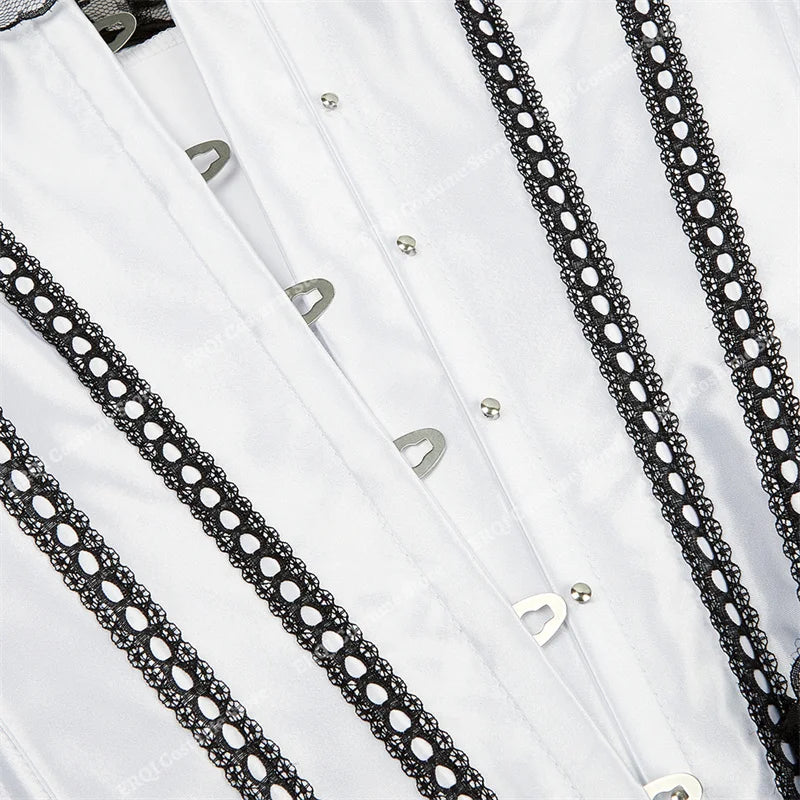 Corset vintage à lacets Overbust avec bustier en strass et satin disponible en grandes tailles