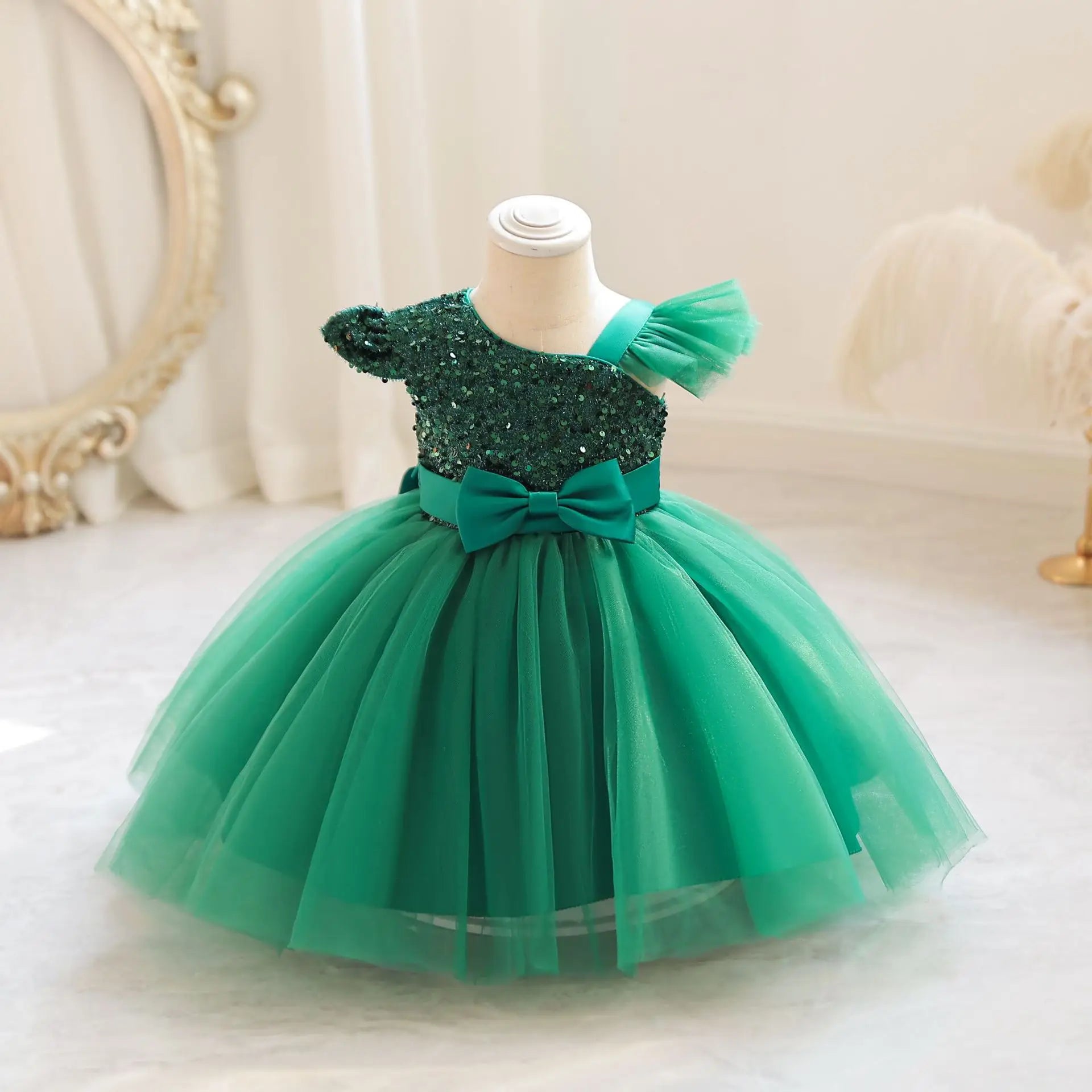 TPY0 Nouvelle Robe de Soirée Formelle en Satin avec Nœud Robe de Princesse Décontractée Printemps Filles d'Honneur Enfants Robes de Mariage
