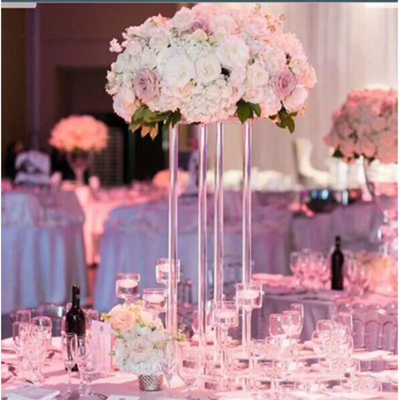 10pcs Acrylic Vases Clear Vases Table Centerpieces Wedding Decor Floral Columns