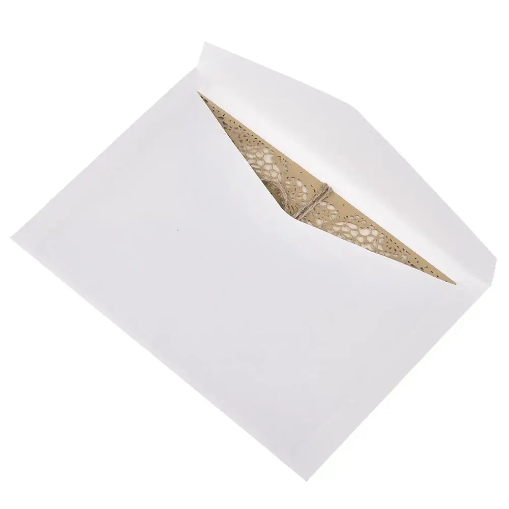 10pcs Faire-part de mariage en dentelle sculptée élégante de style européen Cartes de vœux Fournitures de fête Dropship