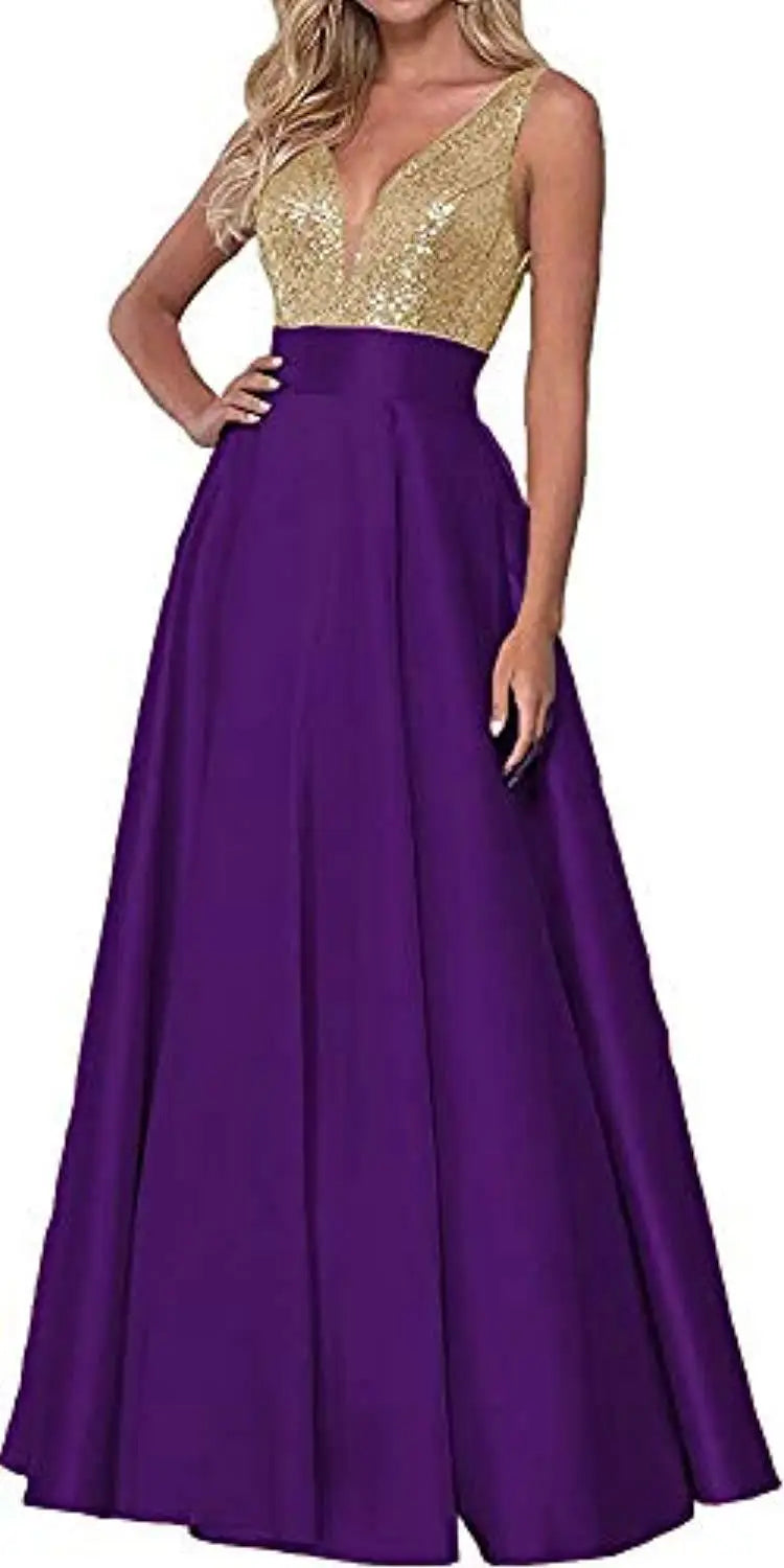S309F Nouvelle robe de bal en sequin or rose pour demoiselle d'honneur 2025