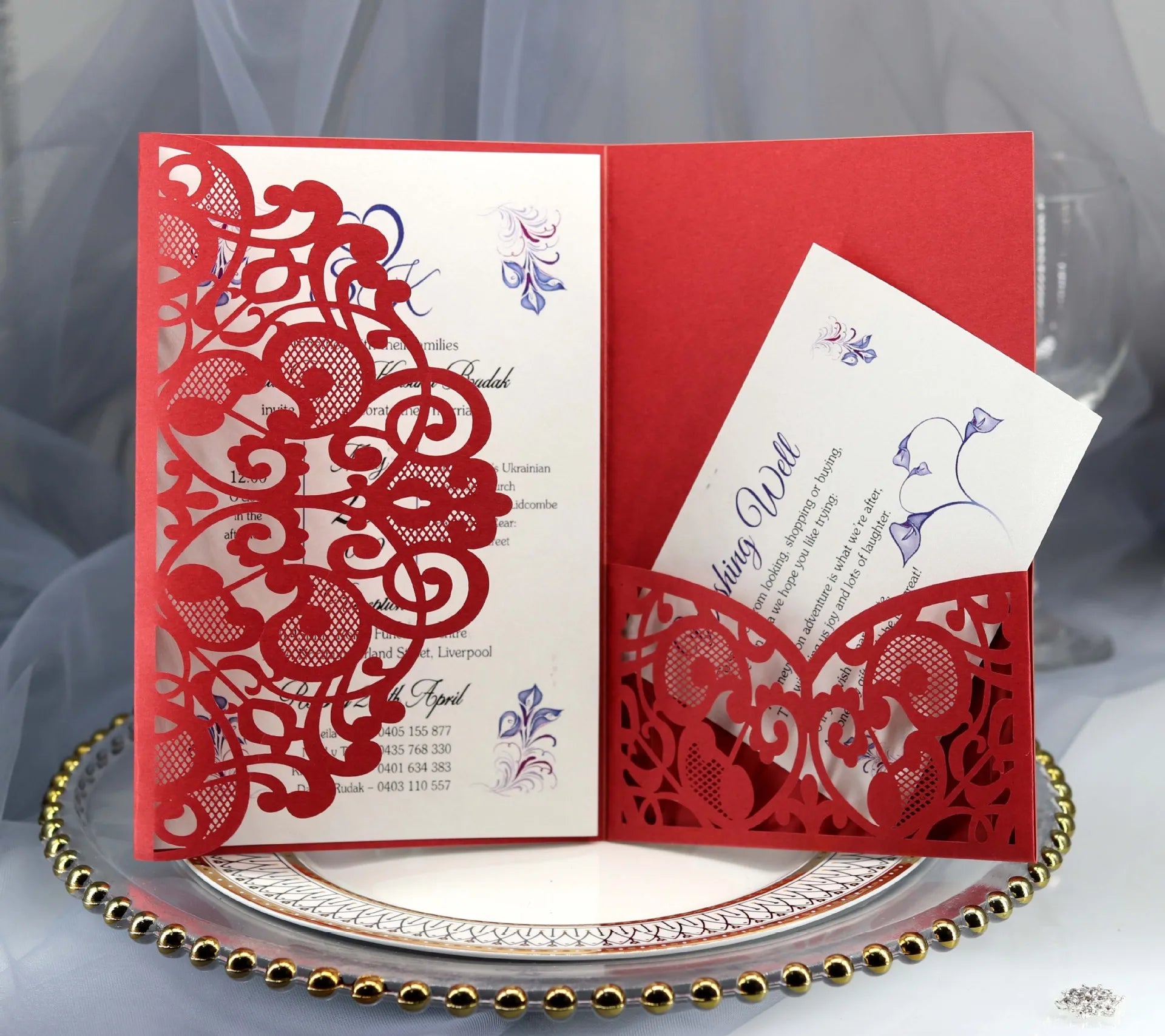 50pcs Élégantes Cartes d'invitation de mariage découpées au laser, carte de vœux personnalisable pour affaires avec cartes RSVP, fournitures de fête d'anniversaire