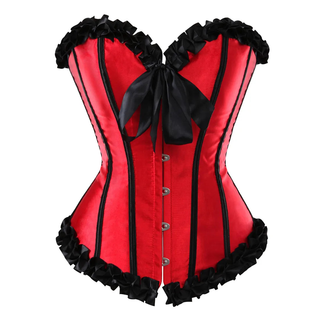 Corset vintage à lacets Overbust avec bustier en strass et satin disponible en grandes tailles