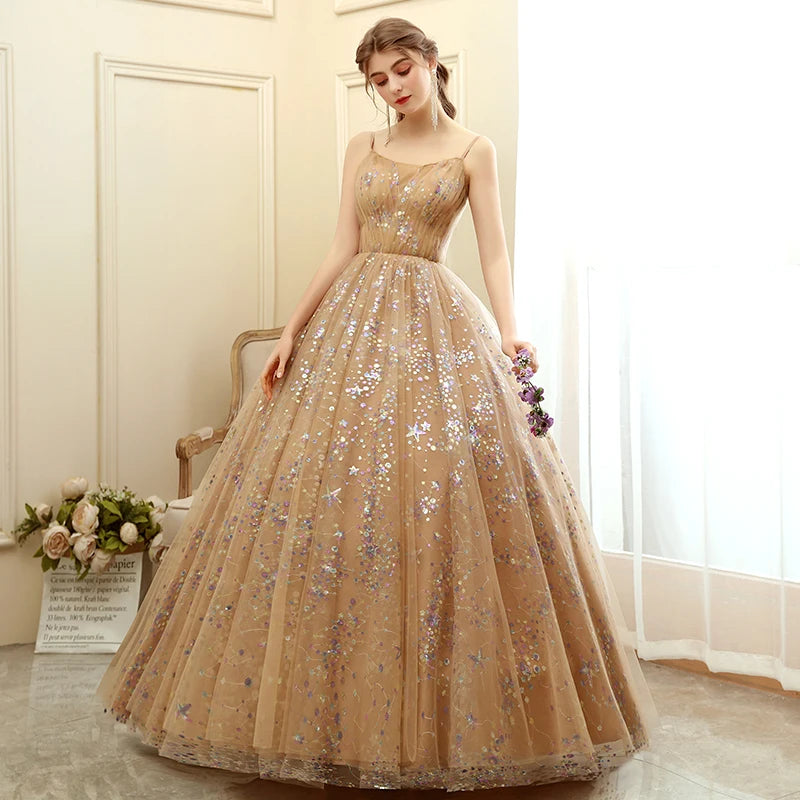 Robe de soirée et de bal Feishiluo pour femme, style moderne, ligne A, longueur ras du sol, avec appliques, décolleté en cœur et dos nu