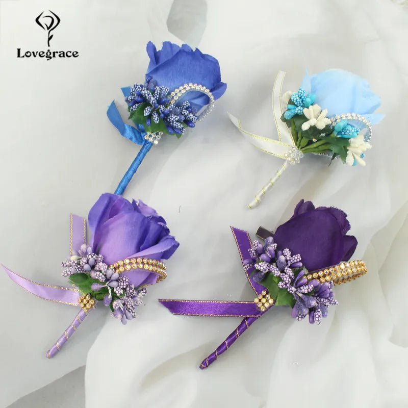 Silk Rose Boutonniere & Corsage Brooch | Groom, Groomsmen & Wedding Party
