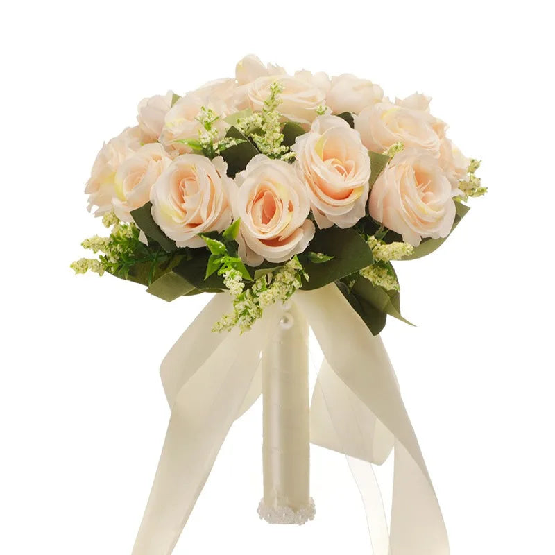 Luxury Handmade Artificial Rose Bridal Bouquet