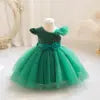 TPY0 Nouvelle Robe de Soirée Formelle en Satin avec Nœud Robe de Princesse Décontractée Printemps Filles d'Honneur Enfants Robes de Mariage