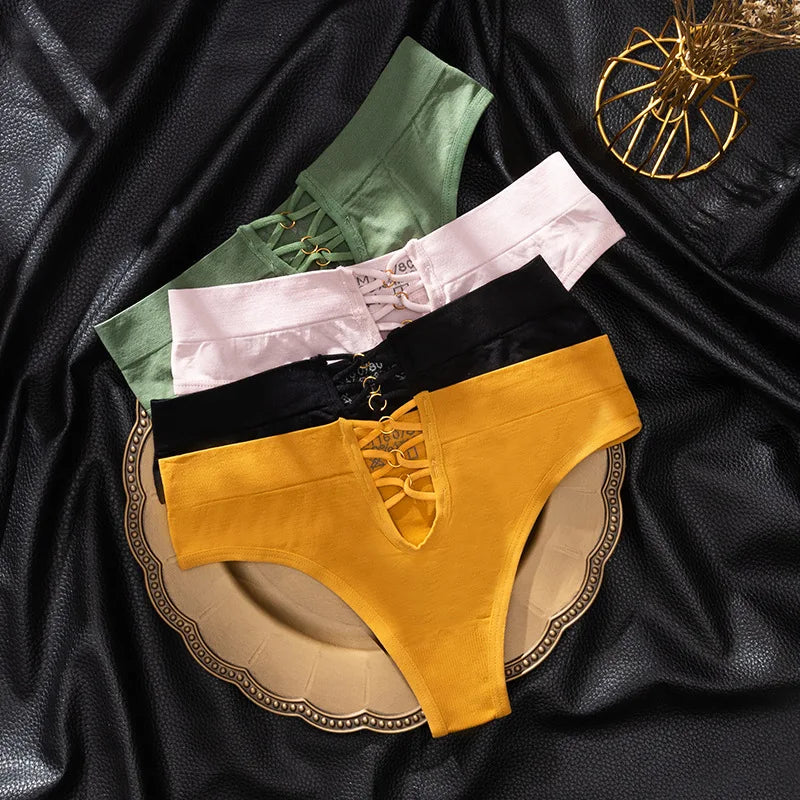 WHPC Culottes Femme Sexy Lingerie Femme Bas Lanière Évidée Culottes Pour Femme Bikini Cercle Mode Culottes Taille Moyenne Lingerie Féminine