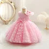 TPY0 Nouvelle Robe de Soirée Formelle en Satin avec Nœud Robe de Princesse Décontractée Printemps Filles d'Honneur Enfants Robes de Mariage