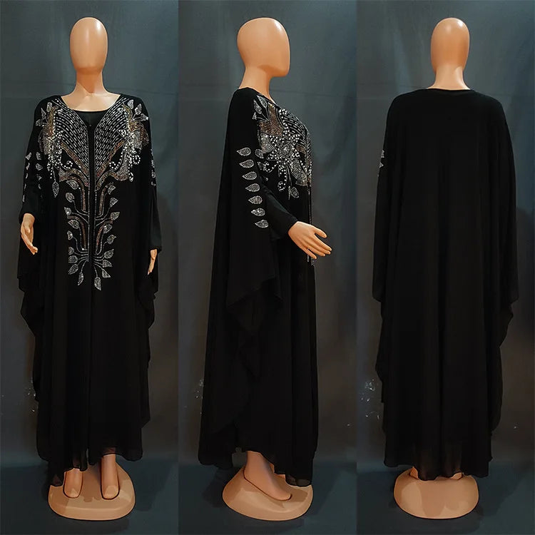 Liu Ming Wholesale Luxury Women Kaftan Islam Kimono Robe Caftan Ramadan Dubai Evening Gown Abayas Muslim Dress