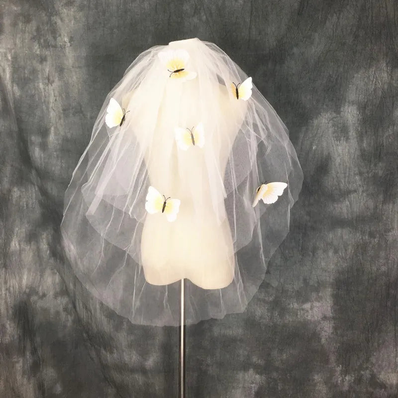 Voile noir gothique pour Halloween, photos de mariée, défilé nuptial, papillon rétro, décoration de fête, accessoires pour cheveux