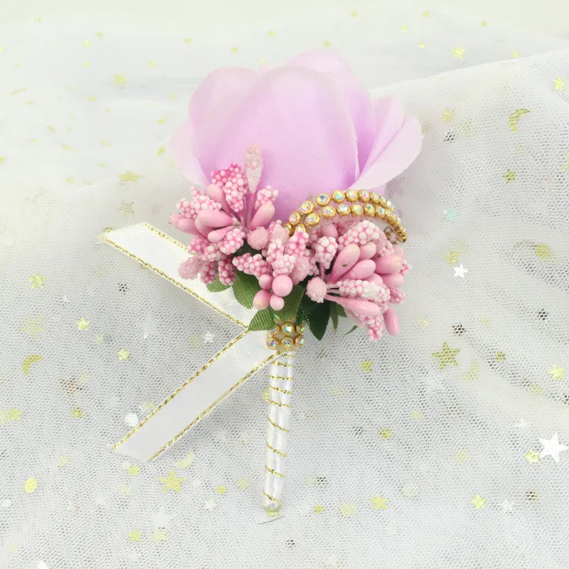Silk Rose Boutonniere & Corsage Brooch | Groom, Groomsmen & Wedding Party