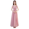 Nouvelle Robe de Demoiselle d'Honneur en Mousseline Rose, Coupe Évasée, Robe de Soirée Simple et Pas Chère pour Femmes