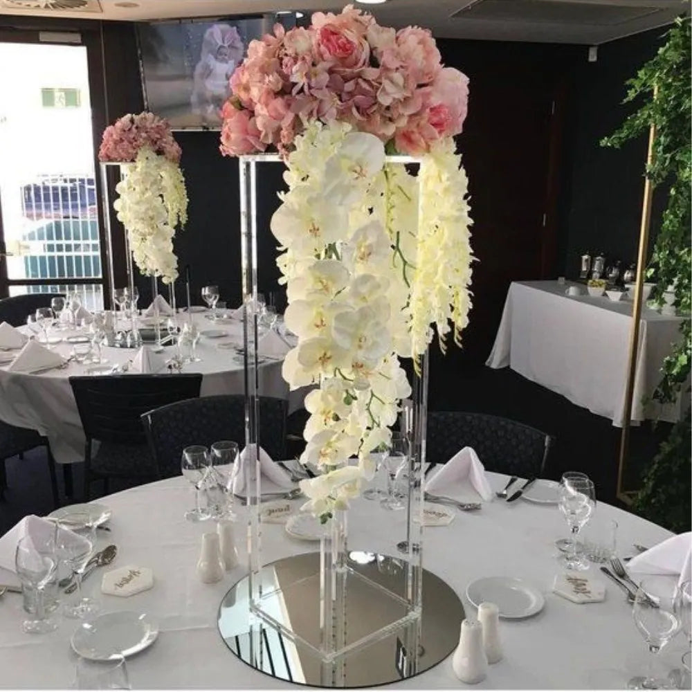 10pcs Acrylic Vases Clear Vases Table Centerpieces Wedding Decor Floral Columns