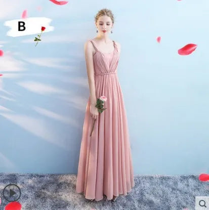 Nouvelles robes de demoiselle d'honneur plissées longueur ras du sol robes de soirée de mariage champêtre et de plage pas chères longue robe pour bal de promo robe de soirée formelle