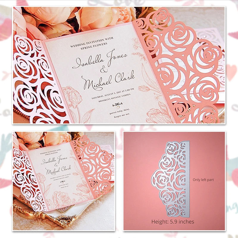 Matrices de découpe en métal pour invitation de mariage, Scrapbooking, décoration de Saint-Valentin, découpe artisanale pour la fabrication de cartes