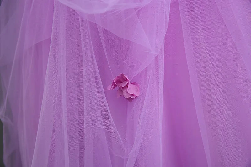 Nouvelle Robe de Bal de Printemps en Dentelle Florale, Robe de Mariée Bouffante Princesse Violette