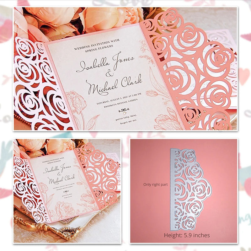 Matrices de découpe en métal pour invitation de mariage, Scrapbooking, décoration de Saint-Valentin, découpe artisanale pour la fabrication de cartes