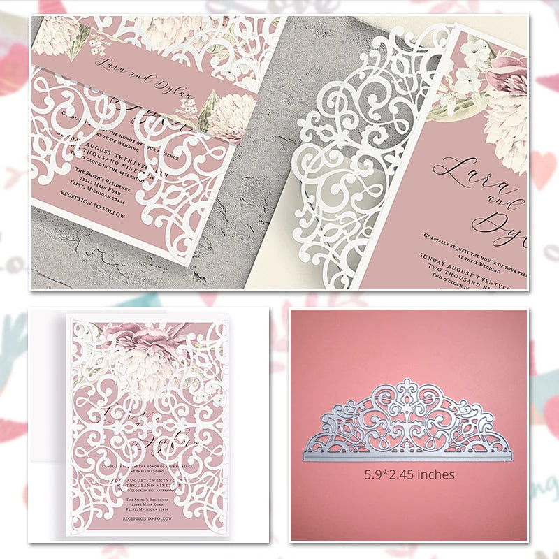 Matrices de découpe en métal pour invitation de mariage, Scrapbooking, décoration de Saint-Valentin, découpe artisanale pour la fabrication de cartes