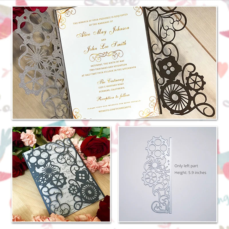 Matrices de découpe en métal pour invitation de mariage, Scrapbooking, décoration de Saint-Valentin, découpe artisanale pour la fabrication de cartes