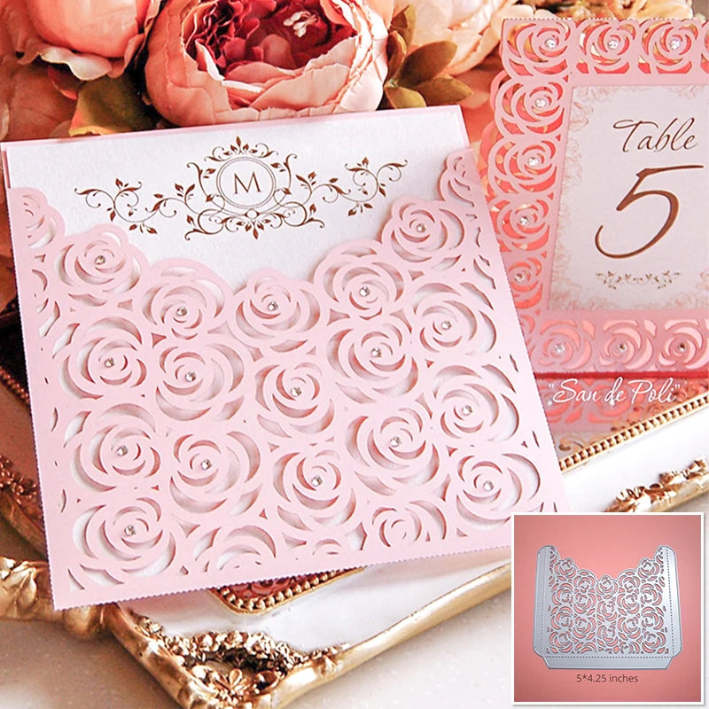 Matrices de découpe en métal pour invitation de mariage, Scrapbooking, décoration de Saint-Valentin, découpe artisanale pour la fabrication de cartes