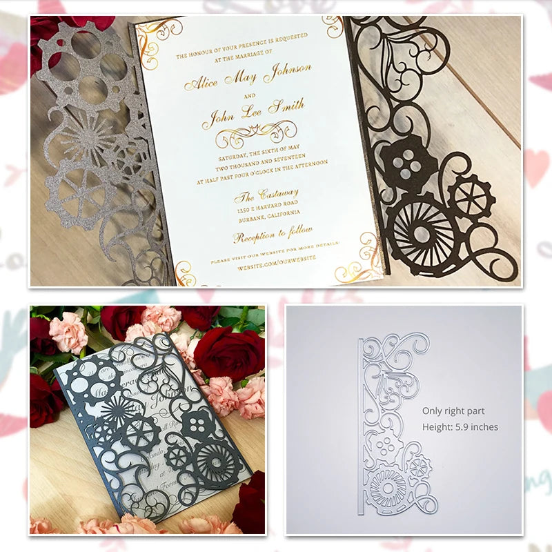 Matrices de découpe en métal pour invitation de mariage, Scrapbooking, décoration de Saint-Valentin, découpe artisanale pour la fabrication de cartes