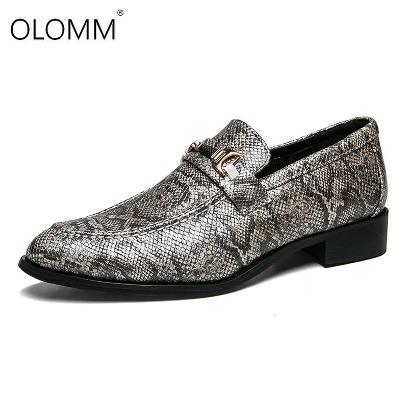 Chaussures habillées de luxe pour homme Chaussures de mariage pour homme Mocassins Chaussures en cuir Zapatos De Hombres Chaussures en peau de serpent