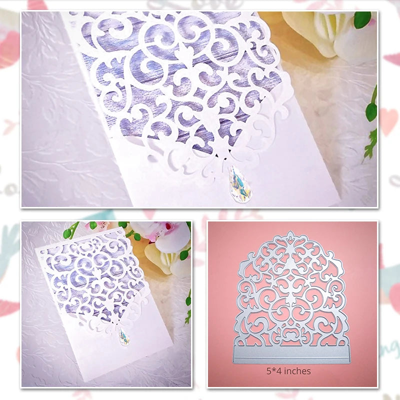 Matrices de découpe en métal pour invitation de mariage, Scrapbooking, décoration de Saint-Valentin, découpe artisanale pour la fabrication de cartes