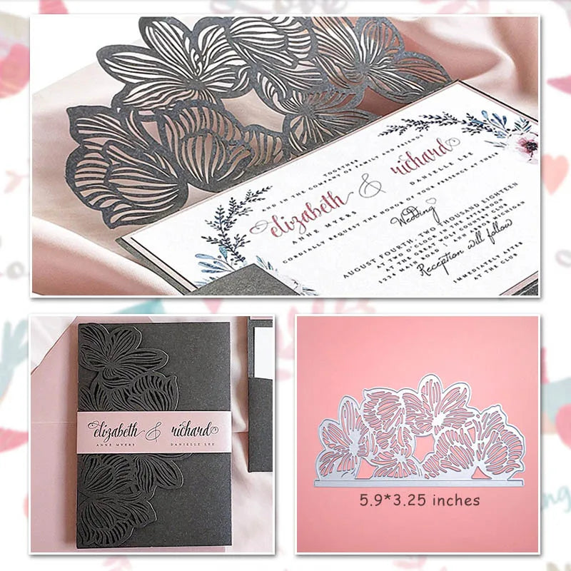 Matrices de découpe en métal pour invitation de mariage, Scrapbooking, décoration de Saint-Valentin, découpe artisanale pour la fabrication de cartes