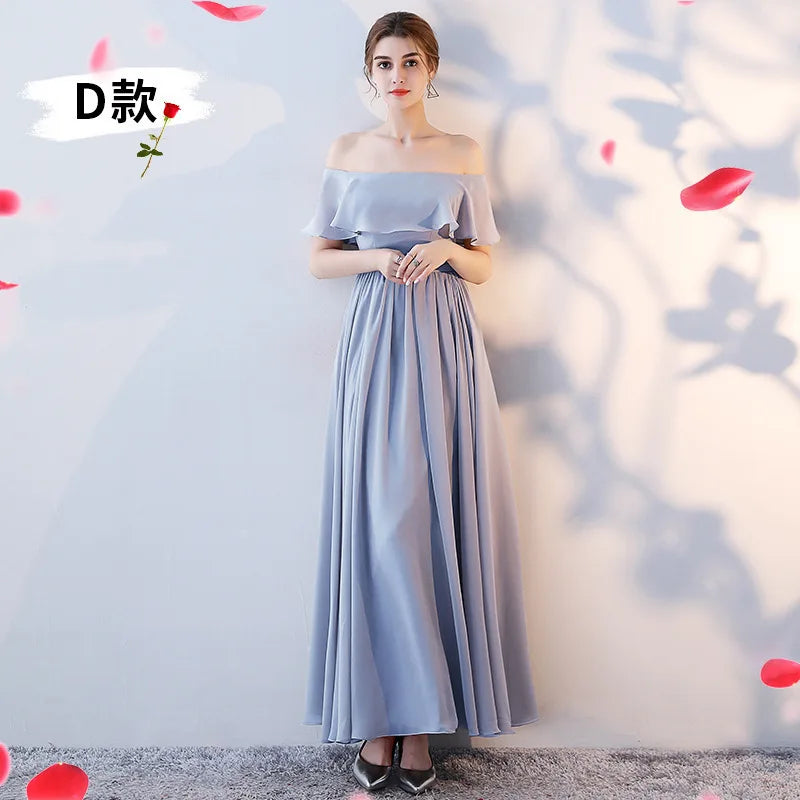 Nouvelles robes de demoiselle d'honneur plissées longueur ras du sol robes de soirée de mariage champêtre et de plage pas chères longue robe pour bal de promo robe de soirée formelle