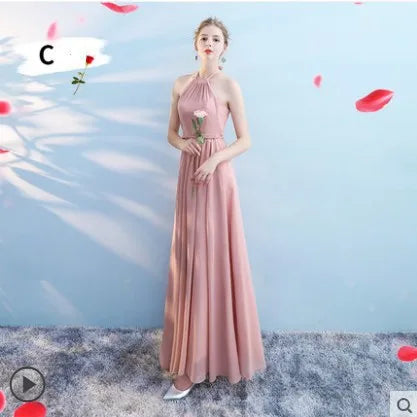 Nouvelles robes de demoiselle d'honneur plissées longueur ras du sol robes de soirée de mariage champêtre et de plage pas chères longue robe pour bal de promo robe de soirée formelle