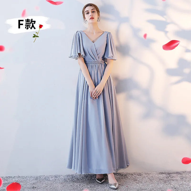 Nouvelles robes de demoiselle d'honneur plissées longueur ras du sol robes de soirée de mariage champêtre et de plage pas chères longue robe pour bal de promo robe de soirée formelle