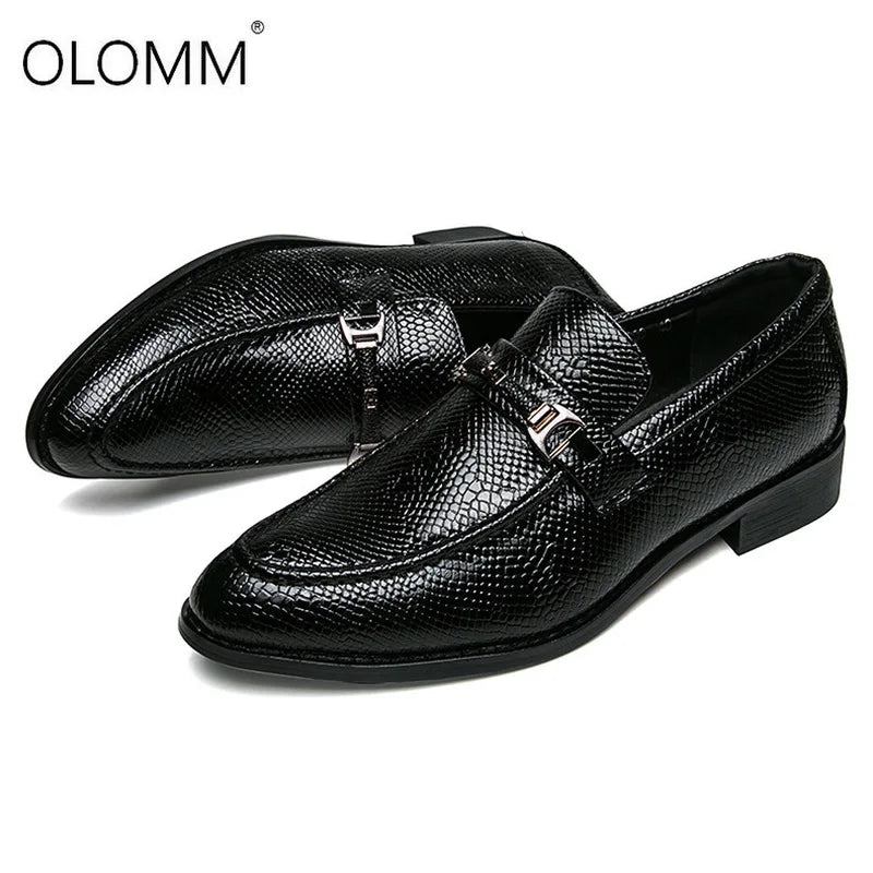 Chaussures habillées de luxe pour homme Chaussures de mariage pour homme Mocassins Chaussures en cuir Zapatos De Hombres Chaussures en peau de serpent