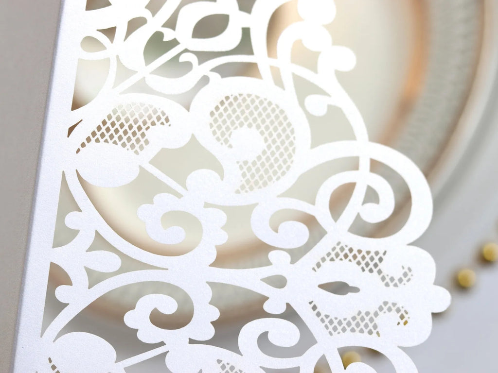 50pcs Elegant Laser Cut Wedding Invitations Card Customize Greeting Card Business With RSVP Cards Birthday Party Favor Supplies