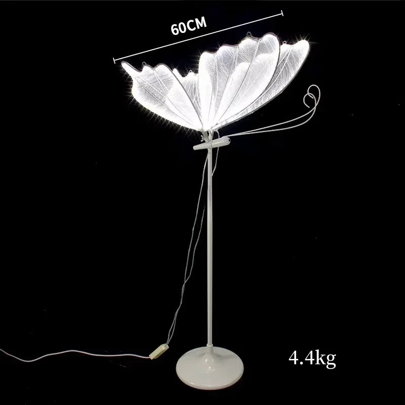 D82 Accessoires de mariage créatifs Papillon Lampe décorative LED sur pied Allée de mariage Décorations de toile de fond de mariage