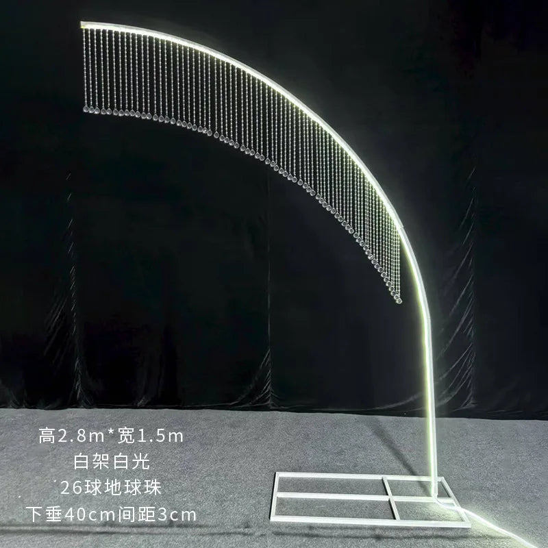 Wedding Decoration Set Modern Stand for Wedding Shinny Bead-Lighted Event Arch Entrance Party Backdrop Decoration Event Decor