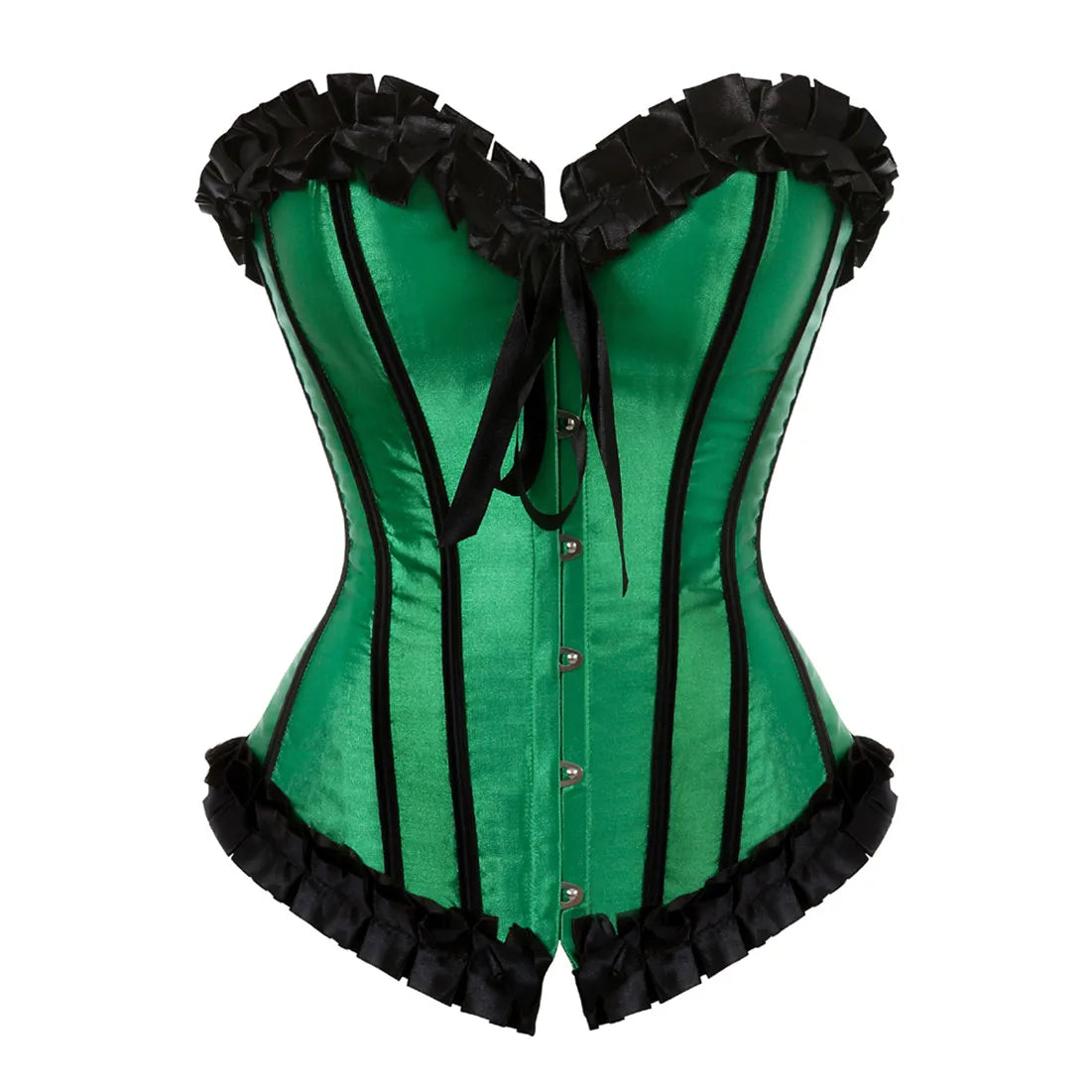 Corset vintage à lacets Overbust avec bustier en strass et satin disponible en grandes tailles