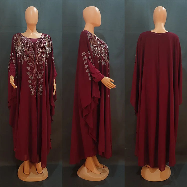 Liu Ming Wholesale Luxury Women Kaftan Islam Kimono Robe Caftan Ramadan Dubai Evening Gown Abayas Muslim Dress