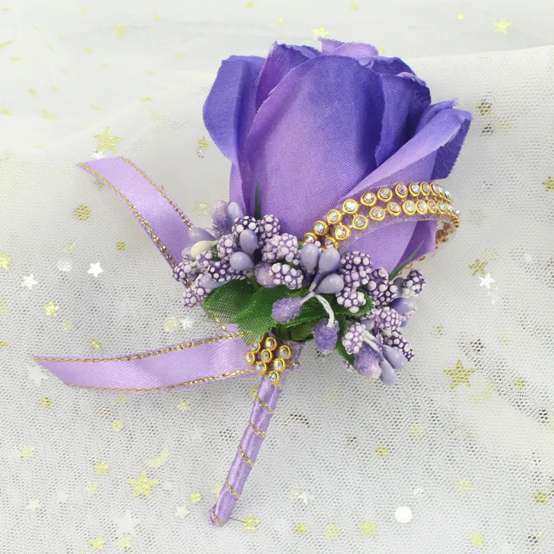 Silk Rose Boutonniere & Corsage Brooch | Groom, Groomsmen & Wedding Party