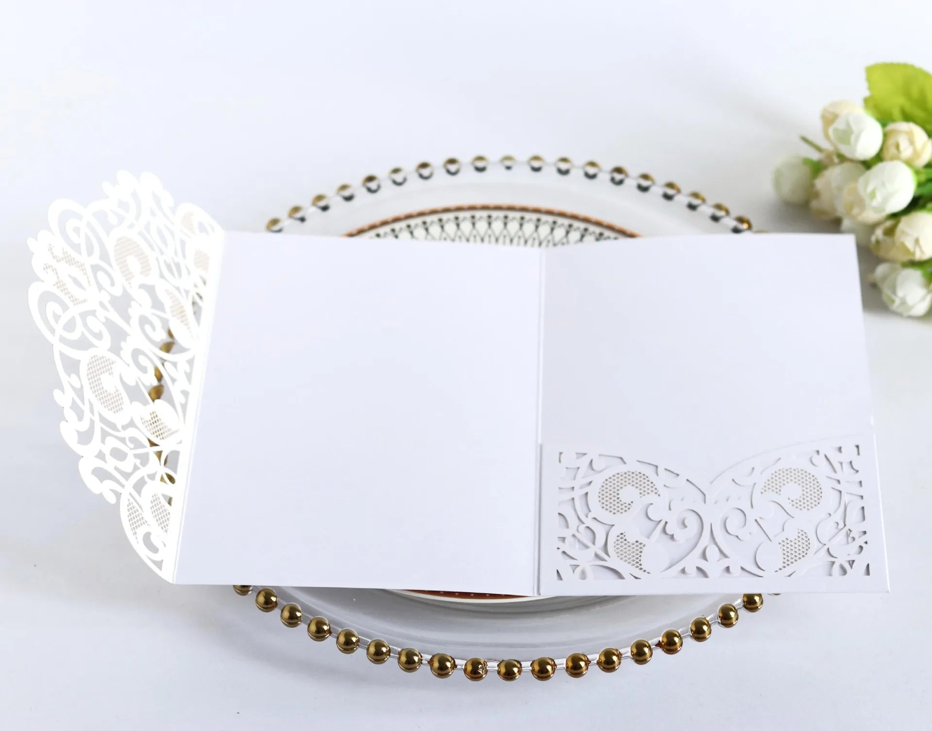 50pcs Elegant Laser Cut Wedding Invitations Card Customize Greeting Card Business With RSVP Cards Birthday Party Favor Supplies