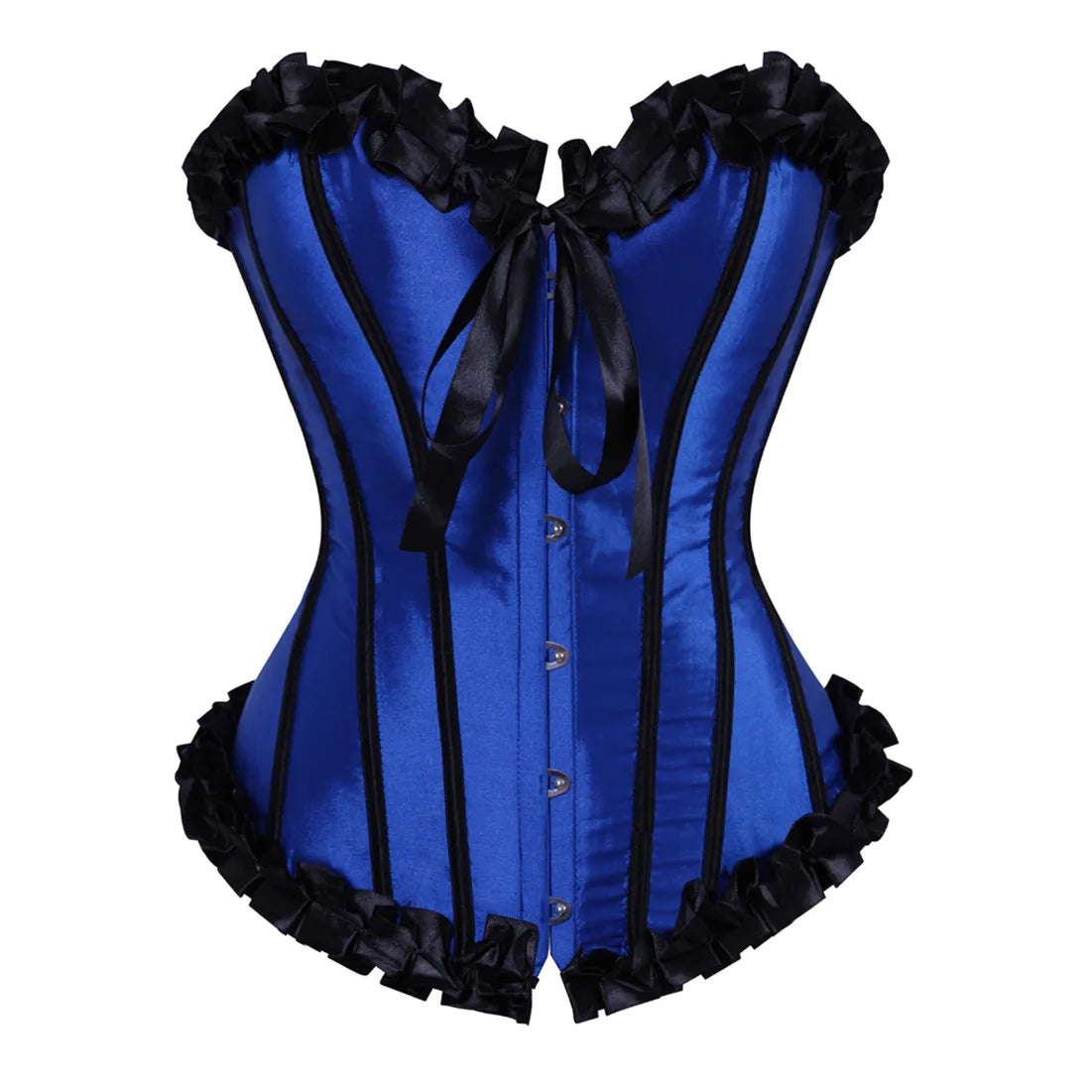 Corset vintage à lacets Overbust avec bustier en strass et satin disponible en grandes tailles