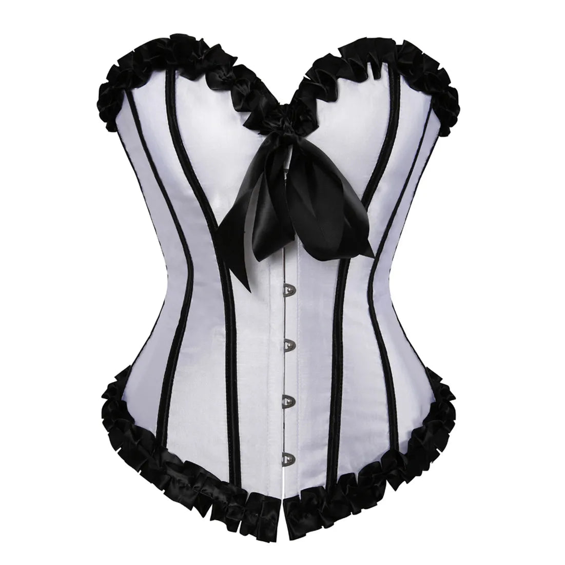 Corset vintage à lacets Overbust avec bustier en strass et satin disponible en grandes tailles