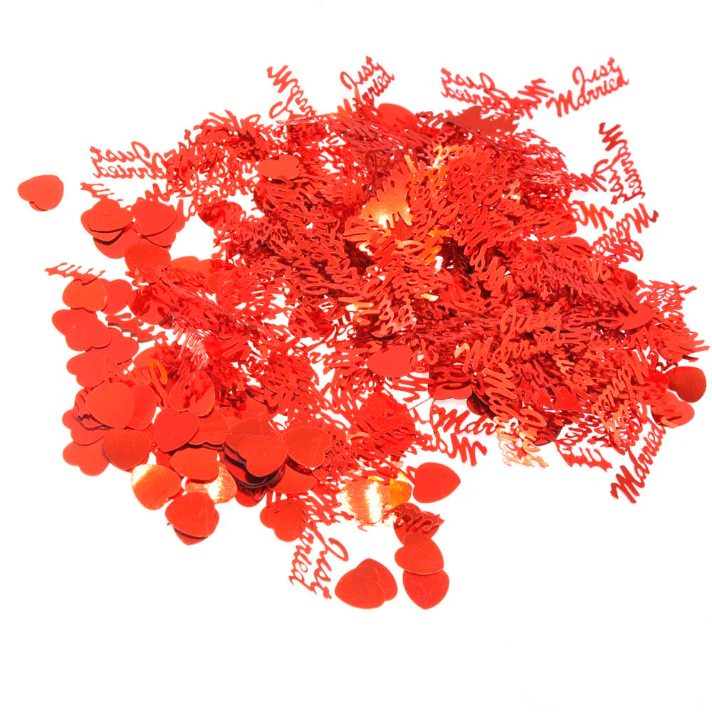 15 g de décorations de mariage Just Married et cœurs or rose argent rouge confettis de table pour shower de mariée et fournitures de fête d'anniversaire