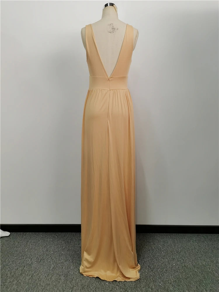 Wholesale Elegant Luxury Strap High Slit Evening Gown Floor Length Gown Formal Party Bridesmaid Dresses Wedding Dresses