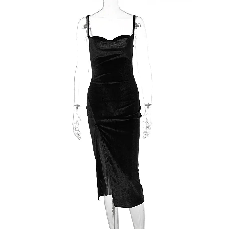 Robe de soirée élégante pour femmes, robe midi moulante d'été, sans manches, épaules dénudées, dos nu, pour soirée et club