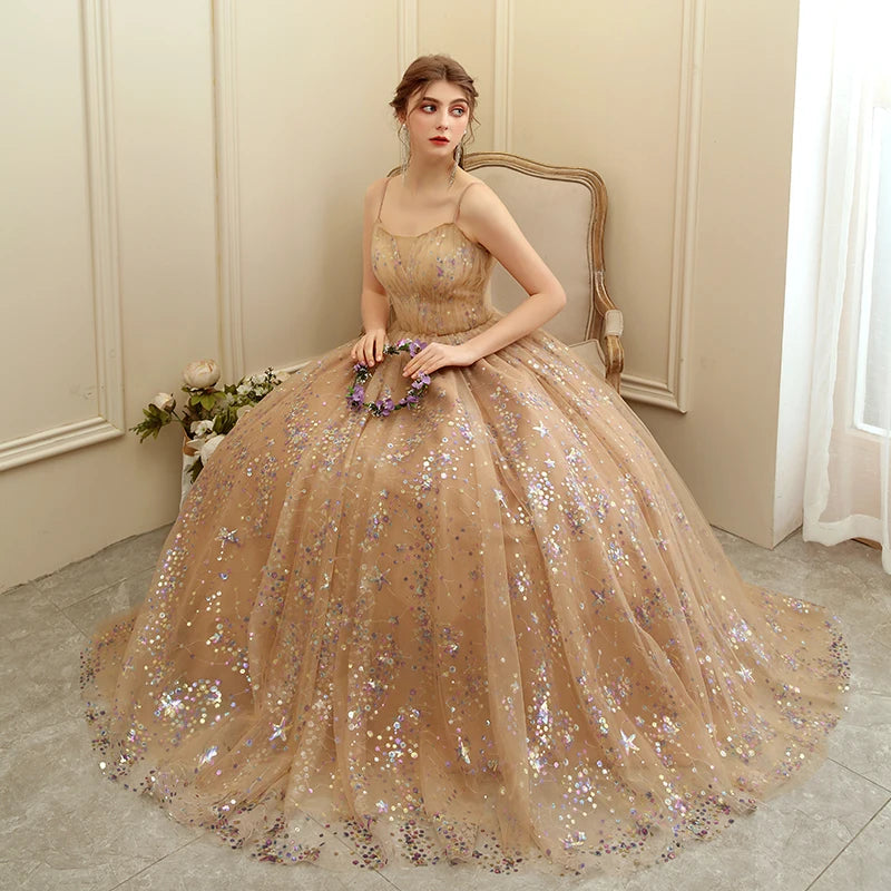 Robe de soirée et de bal Feishiluo pour femme, style moderne, ligne A, longueur ras du sol, avec appliques, décolleté en cœur et dos nu