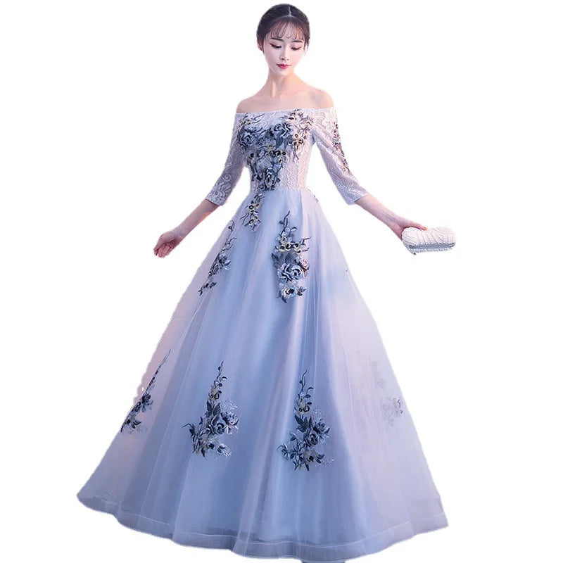 Evening Gown Woman 2024 New Summer Banquet Long Annual Meeting Host Dress