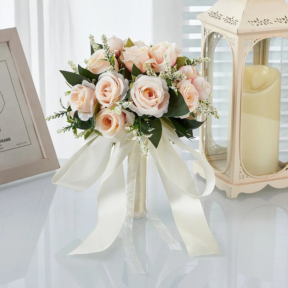Luxury Handmade Artificial Rose Bridal Bouquet